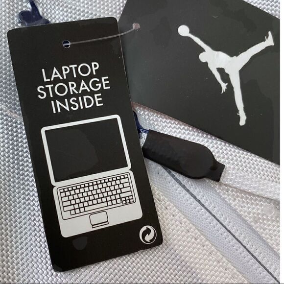 Nike Air Jordan Retro 11 Concord Jumpman Backpack Bag White/Obsidian 9A1971-WU4 - Picture 7 of 11